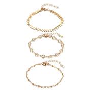 Zambuph YANODA 3Pcs Gold Bracelet Set Strong And Durable Ankle Jewelry Choice For Gifts Gold Ankle Bracelets Foot Jewelry Women