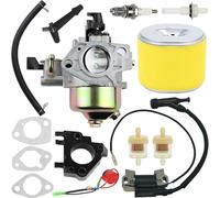 ZAMDOE GX340 GX390 Carburetor Kit for Honda GX 390 GX 340 13HP 11HP GX340U1 GX340R1 GX340K1 WT40XK1 WT40XK2 Generator Lawnmower Engines, with Ignition Coil Assembly Air Filter Spark Plug Gaskets