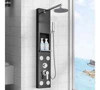 Zamery Shower Panel Tower Column System Rainfall Waterfall Hand Shower Hydromassage and Tub Spout Wall Mounted Stainless Steel Multifunction