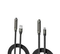 ZAMETTER 240W Charging Cable 2 in 1 Fast Charging Cables with Built-in Sideways Phone Stands 1.5m Zinc Alloy Aluminum TPE Braideds Wires for Smartphones Tablets Travel Home Office(1pcs C-C+ 1pcs A-C)