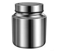 ZAMETTER 304 Stainless Steel Airtight Kitchen Storage Jar with Clear View Lid and Threaded Seal for Tea Coffee Beans and Dry Food Rust Resistant(1500ml)