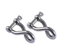 ZAMETTER 316 Stainless Steel Twisted Screw Pin Shackle 2 Pcs Heavy Duty Marine Grade Rigging Hardware for Boat Sailing Outdoor Use Rust Resistant High Tensile Strength Secure Connection(8mm)