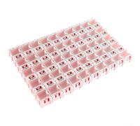 ZAMETTER 50pcs Plastic Component Storage Boxes Set for SMD parts and electronic components organiser with secure closure and stackable design in assorted colours for hobbyists and(Pink)