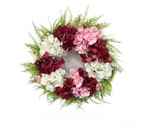 ZAMETTER 60cm Artificial Hydrangea Wreath with Three-Color Floral Garland for Front Door or Wall, Plastic Holiday Decoration for Mother’s Day, Thanksgiving, and Seasonal Home Déc
