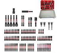 ZAMETTER 99 Pcs Screwdriver Bit Kit Alloy Steel with Shock Absorption Zone Compatible with 14 Inch Hex Imp-act Screwdrivers Manual Drivers Drill Bits for Heavy Duty Indus-trial Home Use