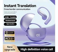 ZAMETTER AI Translator Earbuds 5.4 Two Way Real Time Smart Voice Translation Wireless On Ear for Travel Business with 8 Hours Talk Time 80 mAh Battery(Purple AI)