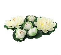 ZAMETTER Artificial Lotus Flowers Artificial Water Lily Floating Plants Decorative Floating Lotus Flowers Set with 2 Large 18cm and 4 Small 10cm Water Lilies for Garden Pond Pool Decor