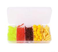 ZAMETTER Artificial Mealworm Fishing Bait Set 160Pcs Red Worm Soft Lure Earthworm Fishings Silicone Artificial Bait Plastic Fishing Baits Maggot Fishings Lures Maggot Soft Bait for Bass Pike Trout