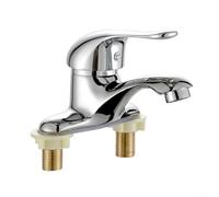 ZAMETTER Basin Mixer Taps 1/2 Bathroom Double Hole Washbasin Faucet Basin Sink Cold and Hot Water Mixing Garden Washing Machine Single Lever Faucet with 2 Holes Bathroom Tub for Hotel Home
