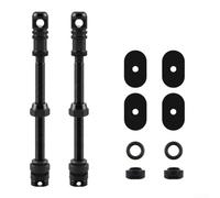 ZAMETTER Bicycle Vacuum Extension Valve 45 55 65 75 85 100MM Aluminum Alloy Adapter for Road Mountain Deep Rim Wheelsets Black 2 Pack(75mm)