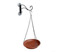 ZAMETTER Bird Feeder Hanging Set, Suction Cup Hook Outdoor Decor | 2Pcs Window Mount Feeder Easy Installation Sturdy Iron and Plastic Design for Garden Bird Watching and Patio(reddish-brown)