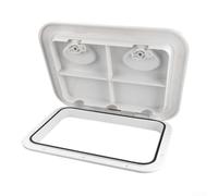 ZAMETTER Boat Deck Inspection Hatch 370MM X 375MM Boat Deck Inspection Hatch Marine Plastic Access Panel Yacht Vessels Waterproof Under Decks Maintenance Boating Equipment White