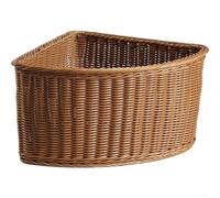 ZAMETTER Brown Corner Storage Basket 36x18x16cm Semi-Circular Organizer Bin for Clothes Books Household Sundries Space Saving Home Organization Shelf(Medium)