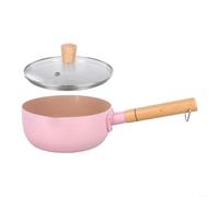 ZAMETTER Cooking Pot Transparent Lid Maifan Stone Non-Stick Soup Pot Heat-Resistant Glass Lid Thickened Body Aluminum Soup Pots for Home Kitchen Cooking(Pink 18cm)