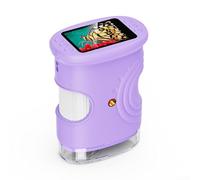 ZAMETTER Digital Microscope 1000X Magnification 4K Resolution Portable Digital Microscope 2.0 Inch IPS Screen 8 LED Lights Manual Focus Educational Science Tool for Science Learning (Purple)