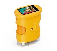 ZAMETTER Digital Microscope 1000X Magnification 4K Resolution Portable Digital Microscope 2.0 Inch IPS Screen 8 LED Lights Manual Focus Educational Science Tool for Science Learning (Orange)
