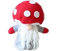 ZAMETTER Easter Mushroom Head Old Man Pendant with Faceless Doll Design, Soft Plush Fabric and Cotton Filling for DIY Holiday Decorations, Adorable Garden Ornament to Hang on She(A)