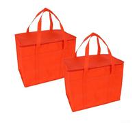 ZAMETTER Foldable Insulated Grocery Bags 2PCS, Perfect Solution for Carrying Hot and Cold Foods Safely During Outings (with Base Plate)