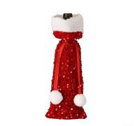 ZAMETTER Glitter Sequin Wine Bottle Cover Dress Bags with Drawstring for Table Setting Decorative Bottle Holder Reusable Sparkle Bottle Cover Bags Party Celebration Home Decor Set of 4