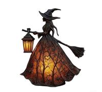 ZAMETTER Halloween Witch Lamp Witch Hat Led Lamp Decorative Standing Night Light Halloween Party Lighting LED Lamp Resin Made Table Light Desktop Decoration Spooky Atmosphere Creator