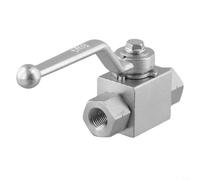 ZAMETTER Hydraulic Ball Valve 2 Way Shut Off Carbon Steel High Pressure 500 Bar Chrome Plated NPT Thread 1/4 3/8 1/2 3/4 for Industrial Hydraulic Systems(NPT1/4)