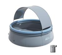 ZAMETTER Inflatable Swimming Pools Foldable Automatic Inflatables Swimmings Pool Portable Large Capacity Self-Inflating Pool Garden Inflatable Family Swimming Pools with Shade Canopy(2.4m)