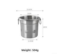 ZAMETTER Korean Style Stainless Steel Hot Pot Cooker with Integrated Alcohol Fuel Stove for Outdoor Cooking BBQ and Skewers Windproof Design Dual Ear Handles(sliver-16CM)