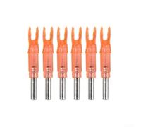 ZAMETTER LED Lighted Arrow Nocks for 6.2mm Carbon Aluminum Fiberglass Shafts Night Hunting Practice Red Blue Green 6 Pack(Red)