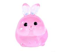 ZAMETTER Luminous Resin Animal Figurine Set with Glow-in-the-Dark Feature, Desktop Ornament for Home or Garden Decoration, Cute Bunny and Mixed Color Designs, 10 or 48 Piece(rose red)