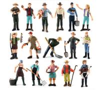 ZAMETTER Model People Figures for Farm themed Model Train Layouts, Shepherd and Farmer (ZQ 713)