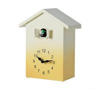 ZAMETTER Modern Cuckoo Clock for Wall with Hourly Chiming Bird and Adjustable Volume Vibrant Gradient Color Design for Living Room Bedroom Kitchen Home Decor Green(Yellow)