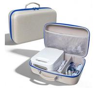 ZAMETTER Nebulizer Storage Bag for Om-ron NE-C900 NE-C28C900N Large Capacity EVA Hard Shell Waterproof Case with Movable Dividers Carry Handle Fleece Lining for Home and Travel Bl(GC-1036 White)