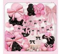 ZAMETTER Pink and White Balloon Garland Arch Kit 102 Pcs for Wedding Reception, Bridal Shower, Baby Shower, Engagement Party, Anniversary Celebration Backdrop Decoration(JT-HD06-Bow)