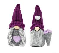 ZAMETTER Purple Christmas Gnomes Plush Ornaments 2 Pack Handmade Festive Holiday Decorations Table Shelf Display Figurines for Home Kitchen Living Room Seasonal Decor