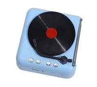 ZAMETTER Retro Wireless Blue-tooth 5.0 Speaker with FM Radio Vintage Style Retro Vinyl Record Design Blue-tooth 5.0 Wireless Speakers Portable Wireless Stereo Pairing Speaker(Blue)