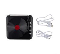 ZAMETTER Retro Wireless Blue-tooth 5.0 Speaker with FM Radio Vintage Style Retro Vinyl Record Design Blue-tooth 5.0 Wireless Speakers Portable Wireless Stereo Pairing Speaker(Black)