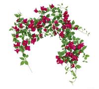ZAMETTER Simulation Vine 150cm Artificial Delphinium Vine Silk Flowers Rattan Door Hanging Home Decor Indoor Outdoor Wedding Garden Wall Decoration for Party Home Decor(Purple Red)
