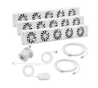 ZAMETTER Smart Home Radiator Booster Fan Energys Saving Heating System Extender Set Smart Radiator Cooling Fan System with Auto Temperature Control for Home Heating White(TRIO-SET)