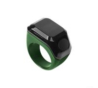 ZAMETTER Smart Rechargeable Tasbih Counter Ring Waterproof Digital Reminder with 0.49 Inch Display for Muslim Prayer Black 18mm 20mm 22mm(Green18MM)