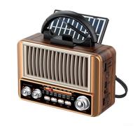 ZAMETTER Solar Radio Retro Portable Shortwave Radio Solar USB Rechargeable FM Radios Battery Powered Small Radio Portable AM/FM/SW Shortwave Radioes for Outdoor Camping Home Listening(Rose Gold)