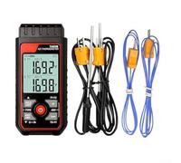 ZAMETTER Thermocouple Thermometer Professional Dual Channel Digital Temperature Meter Stainless Steel Industrial Thermometer Laboratory Digital Temperature Meter for Laboratory Testing Monitoring