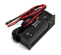 ZAMETTER Vehicle Digital Dashboard Display Screens 3-in-1 Car Digital Display Dashboard Monitor 5-27V Vehicle Thermometer Voltmeter Clock with Indoor Outdoor Temperature Reading(Red)