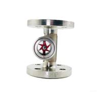 ZAMETTER Water Flow Indicator DN15-DN40 Flange Sight Glass 304 Stainless Steel Pipeline Water Flow 1.6MPa Indicator Industrial Pipeline Flower Indicators for Water Oil Gas Chemi-cal Monitoring(DN40)