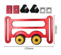 ZAMETTER Woodworking Bearing Roller Table Saw Feed Wheel Clamp for Table Saws with 3/4x3/8 Inch T-Slot Aluminum Alloy CNC Machined Anti Kickback Guard with Flexible Rubb(Red)