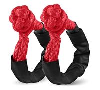 ZAMLIE Soft Shackle Recovery 1/2 Inch X 22 Inch (55,000lbs Breaking Strength) with Protective Sleeve for UTV ATV Recovery (Red, 2 Pack)