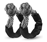 ZAMLIE Soft Shackle Recovery 1/2 Inch X 22 Inch (55,000lbs Breaking Strength) with Protective Sleeve for ATV, UTV (Black, 2 Pack)