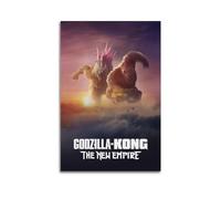 Zamm Godzilla X Kong The New Empire Canvas Poster Wall Art Decorative Painting Bedroom Painting Posters 12x18inch(30x45cm) Unframe-style