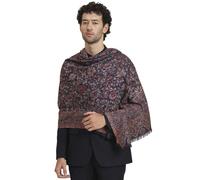 Zamour Large Kani Weave Indian Kashmiri Prayer Shawl Wrap for Men with Traditional Floral Patterns (Blue)