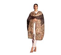 Zamour Women's Kani Mughal Kashmiri Royal Large Shawl, Exquisite Traditional Patterns, Woolen Wrap for Winter