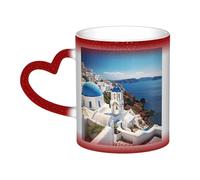 Zamoux Santorini Greek Island Sea View Print Color Changing Mug In The Sky Remarkable Color Changing Ceramic Mug